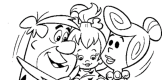 rodzina flinstonów obrazek do drukowania