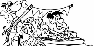 samochód flinstonów obrazek do drukowania