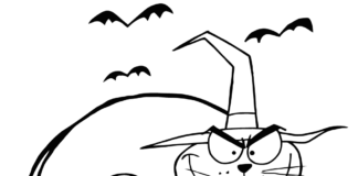 Straszny kot straszny kot obrazek do drukowania