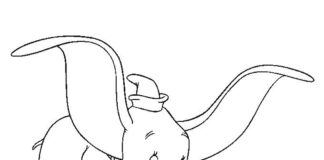 Słoń Dumbo lata słoń dumbo lata obrazek do drukowania