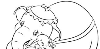 Słoń Dumbo z mamą słoń dumbo z mamą obrazek do drukowania