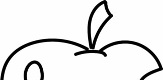 Ugryzione jabłko ugryzione jabłko obrazek do drukowania