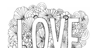 Walentynkowa malowanka walentynki obrazek do drukowania