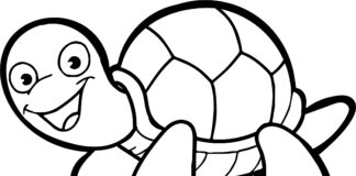 Wesoły żółwik żółwik obrazek do drukowania