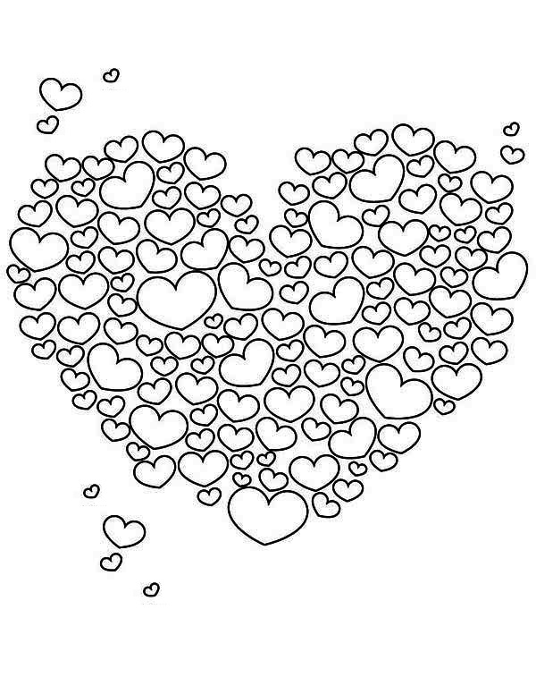 Wiele serduszek obrazek do drukowania