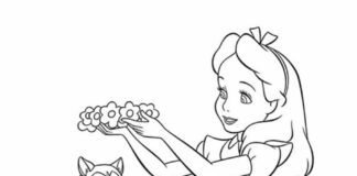 wróżka dzwoneczek z kotkiem obrazek do drukowania