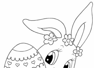 Zajączek wielkanocny z jajkiem zajączek wielkanocny z jajkiem obrazek do drukowania