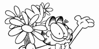 Zakochany Garfield garfield obrazek do drukowania