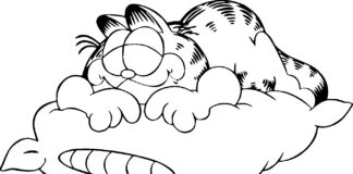 Śpiący Garfield garfield obrazek do drukowania