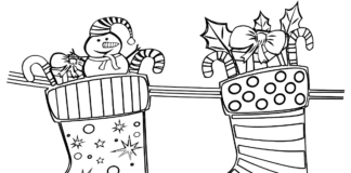 Świąteczne skarpety świąteczne skarpety obrazek do drukowania