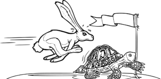 Żółw na wyścigu żółw na wyścigu obrazek do drukowania