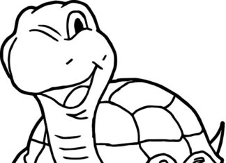 żółw z bajki obrazek do drukowania
