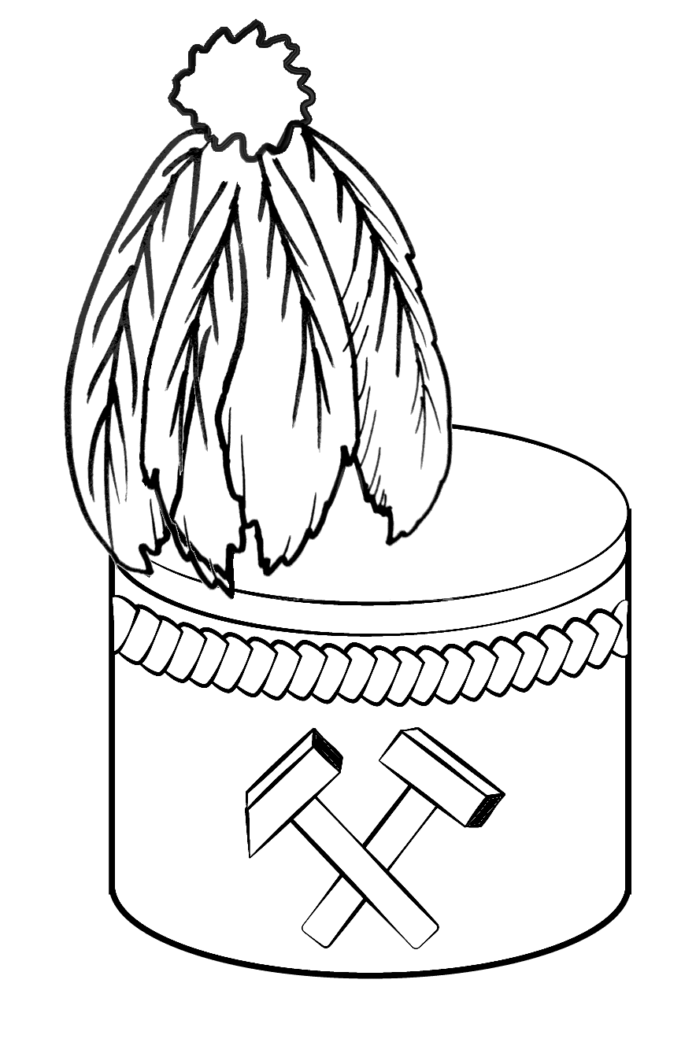 Czapka górnicza z pióropuszem obrazek do drukowania