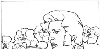 Piosenkach Elwis Presley Elwis Presley kolorowanka do drukowania