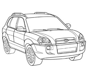 Hyundai Tuscon kolorowanka do drukowania