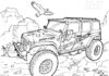 Jeep Rubicon w terenie kolorowanka do drukowania