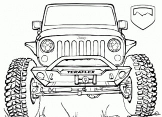 Jeep Wrangler Jeep Wrangler kolorowanka do drukowania