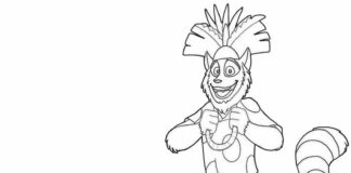 Przebrany lemur przebrany lemur kolorowanka obrazek do drukowania