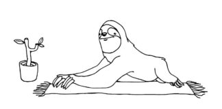 Leniwiec na dywanie Leniwiec na dywanie kolorowanka do drukowania