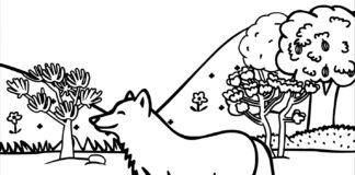 Wędrujący lis Wędrujący lis kolorowanka do drukowania