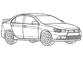 Mitsubishi Lancer Mitsubishi Lancer kolorowanka do drukowania
