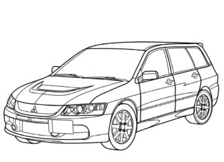 Mitsubishi Lancer Evolution Mitsubishi Lancer Evolution kolorowanka do drukowania