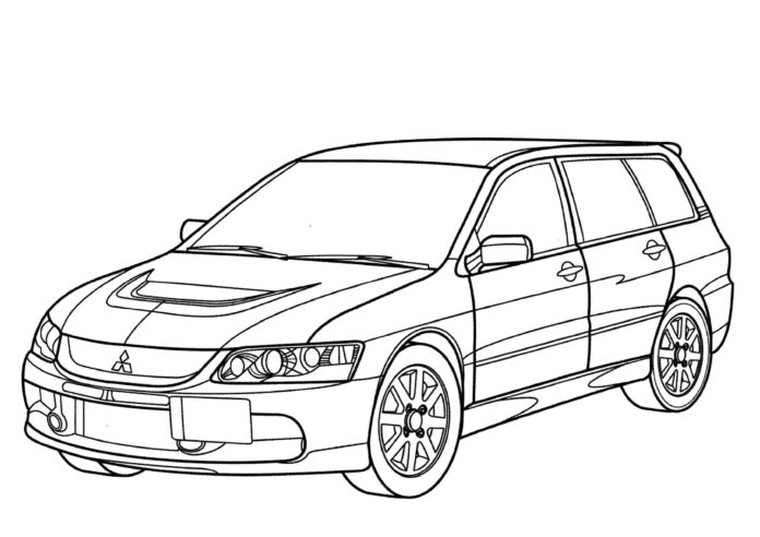 Mitsubishi Lancer Evolution kolorowanka do drukowania