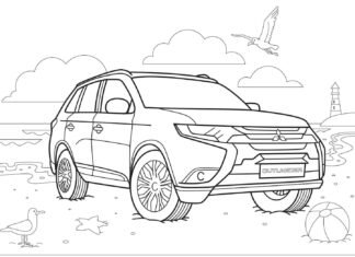 Mitsubishi Outlander Mitsubishi Outlander kolorowanka do drukowania