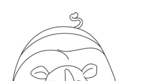 Mały nosorożec z mamą Mały nosorożec z mamą kolorowanka do drukowania