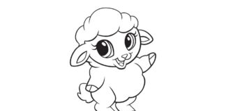 Słodka owieczka Słodka owieczka kolorowanka do drukowania