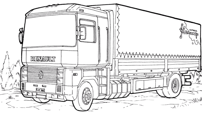 Renault Magnum Tir kolorowanka do drukowania