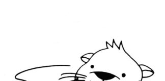 Słodka wydra wydra kolorowanka obrazek do drukowania