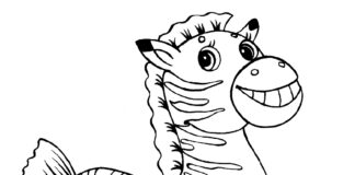 Wesoła zebra zebra kolorowanka obrazek do drukowania