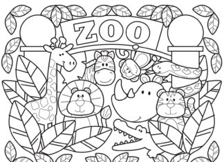 Zwierzęta z zoo Zwierzęta z zoo kolorowanka do drukowania