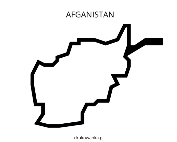 afganistan mapa kolorowanka do drukowania