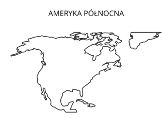 Ameryka Północna mapa ameryka północna mapa kolorowanka do drukowania