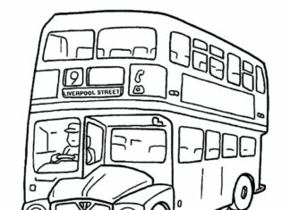 angielski autobus piętrowy obrazek do drukowania