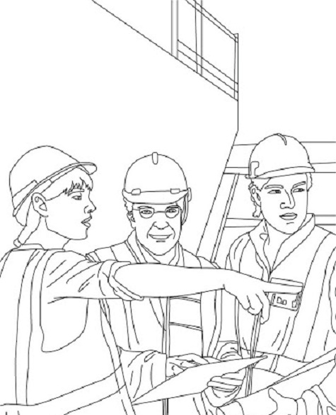 architekt i inżynier kolorowanka do drukowania