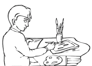 Artysta malarz artysta malarz kolorowanka do drukowania