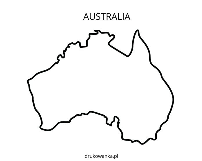 australia mapa kolorowanka do drukowania