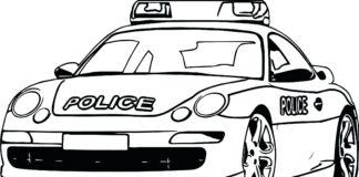 Auto policja auto policja kolorowanka do drukowania