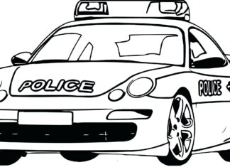 Auto policja auto policja kolorowanka do drukowania
