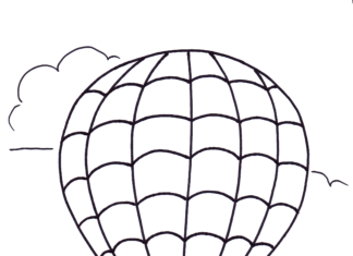 balon z koszykiem kolorowanka do drukowania