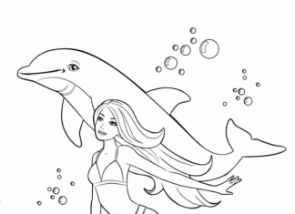 Barbie na basenie barbie na basenie kolorowanka do drukowania