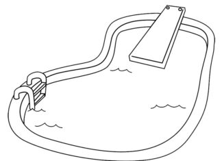 Basen ze zjeżdżalnią basen ze zjeżdżalnią kolorowanka do drukowania