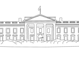 Biały dom biały dom kolorowanka do drukowania