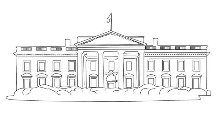 biały dom kolorowanka do drukowania