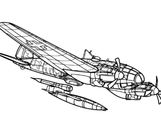 bombowiec puszcza rakiety kolorowanka do drukowania