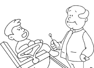 Borowanie zębów borowanie zębów kolorowanka do drukowania