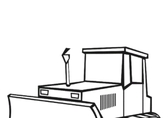 buldożer dla dzieci obrazek do drukowania